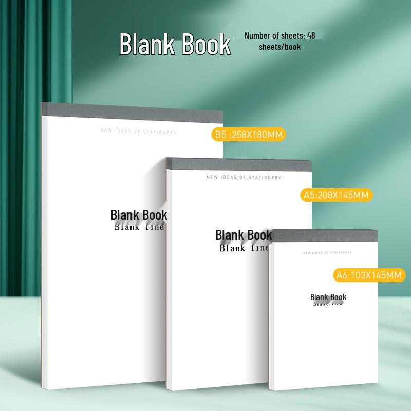 2025 Student Tear-Off Pad: B5 Blank Notebook & A4 Horizontal Line Memo Pad