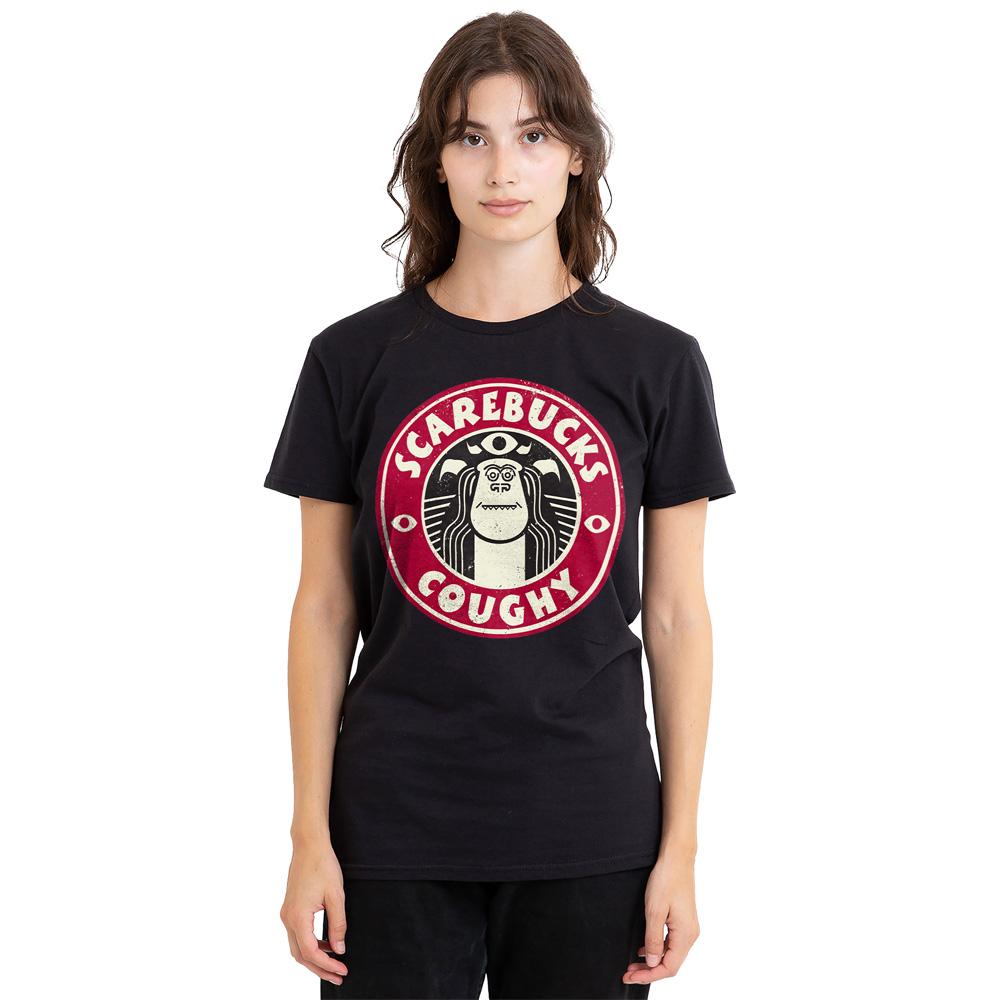 Monsters At Work Unisex Adult Scarebucks Coughy T-Shirt