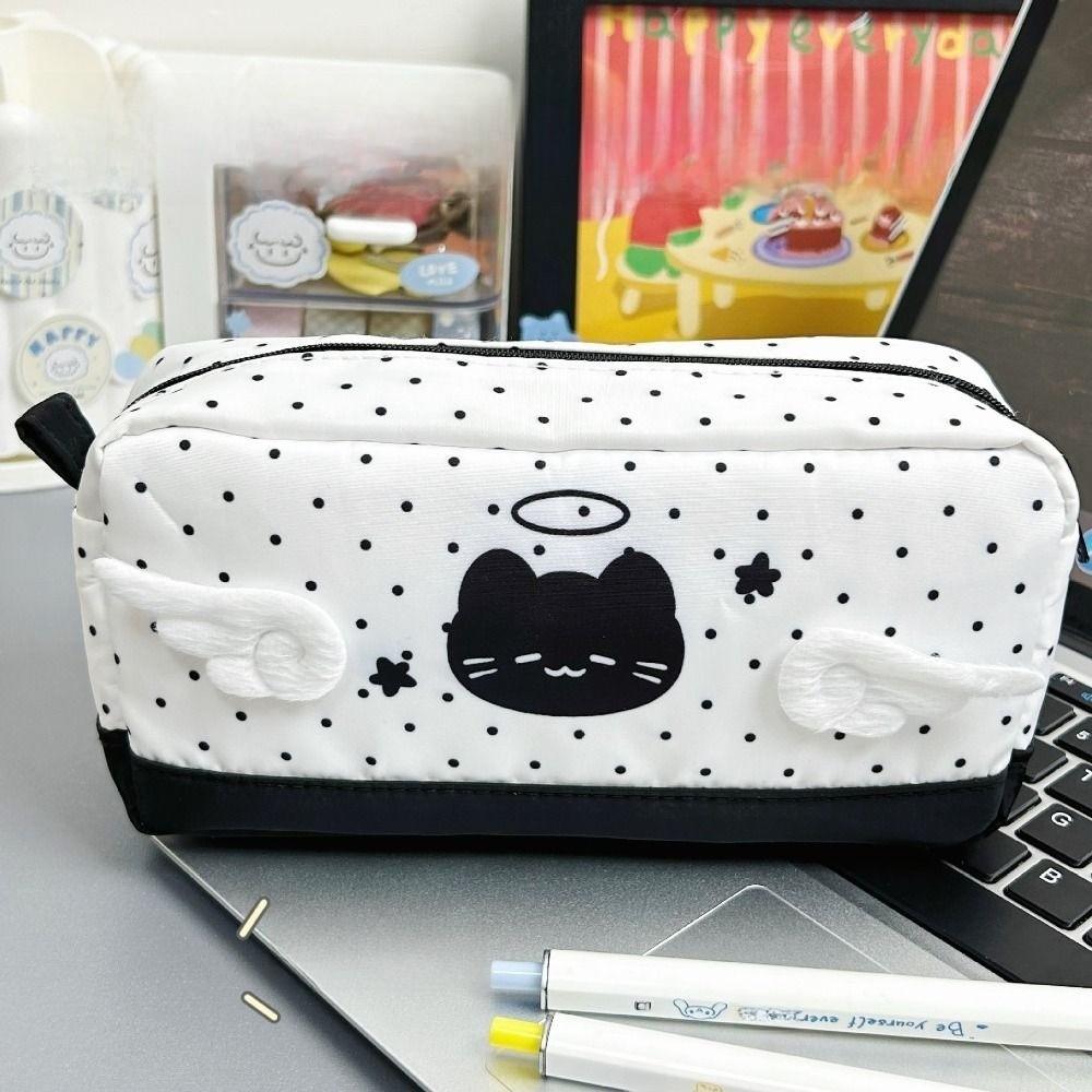 Federmäppchen mit großer Kapazität, süße Katze, Studenten-Schreibwaren-Organizer, Cartoon-Stifttaschen, Schulbedarf