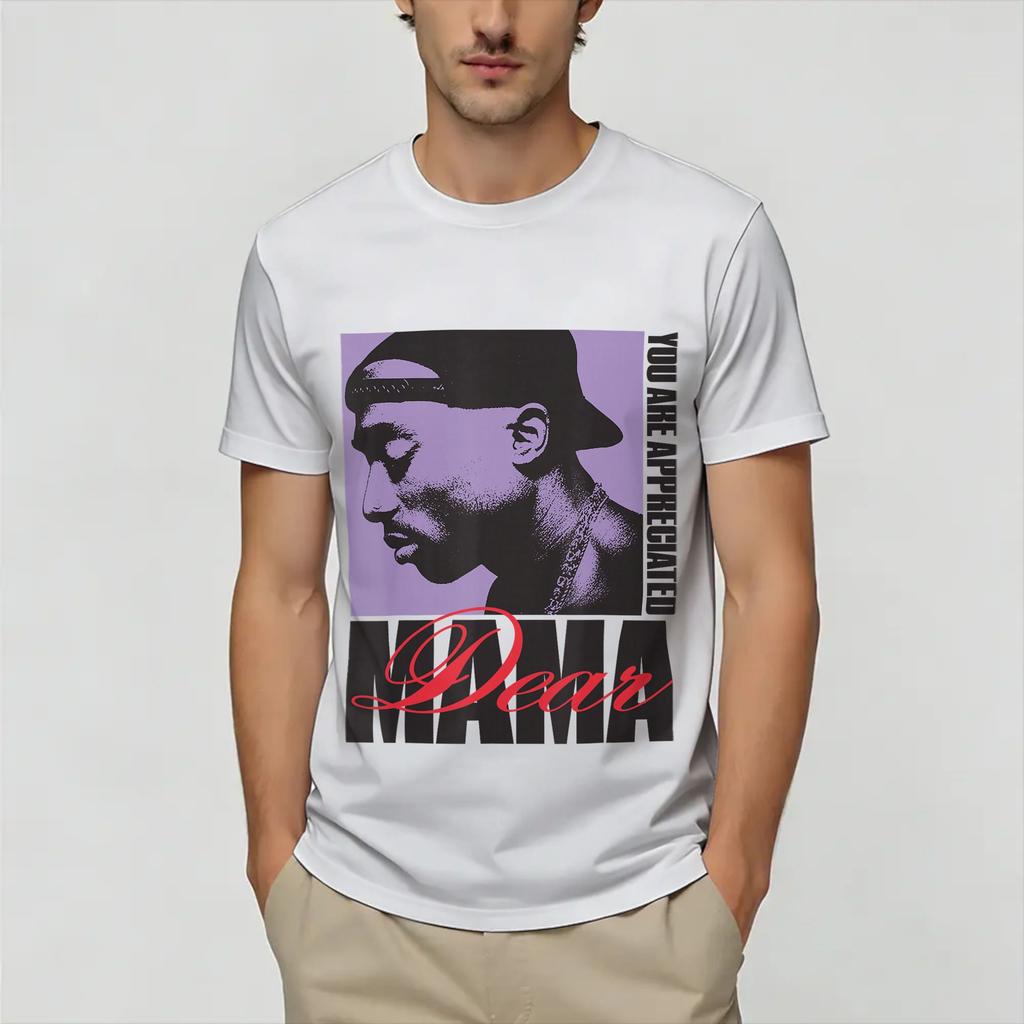 Unisexs Tshirt Tupacs Music Funny Pure Cotton Tees Short Sleeve T Shirt Crew Neck Tops Summer