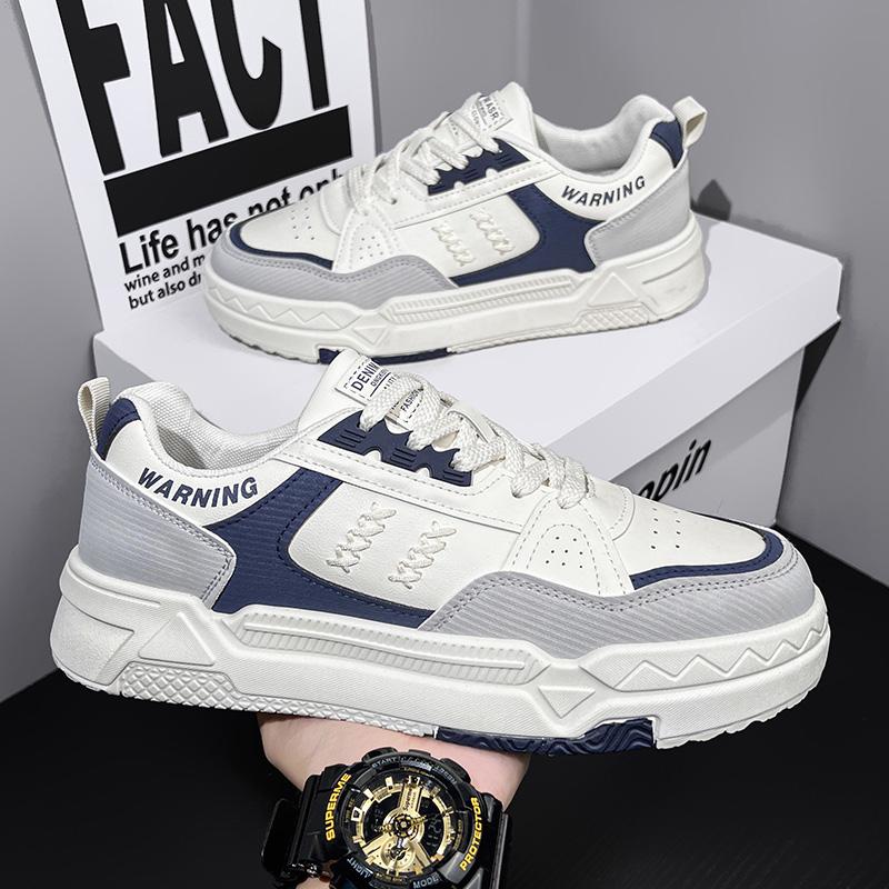 Fashion Men's Thick-sole Breathable Casual Shoes Four Season Soft-sole Non-slip Comfort Outdoor Walking Shoes Student Sports Board Shoes