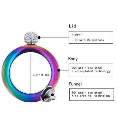 3.5oz Bangle Bracelet Hip Flask 304 Stainless Steel Hip Flask for Whiskey Portable Alcohol Liquor Flask with Funnel YY092