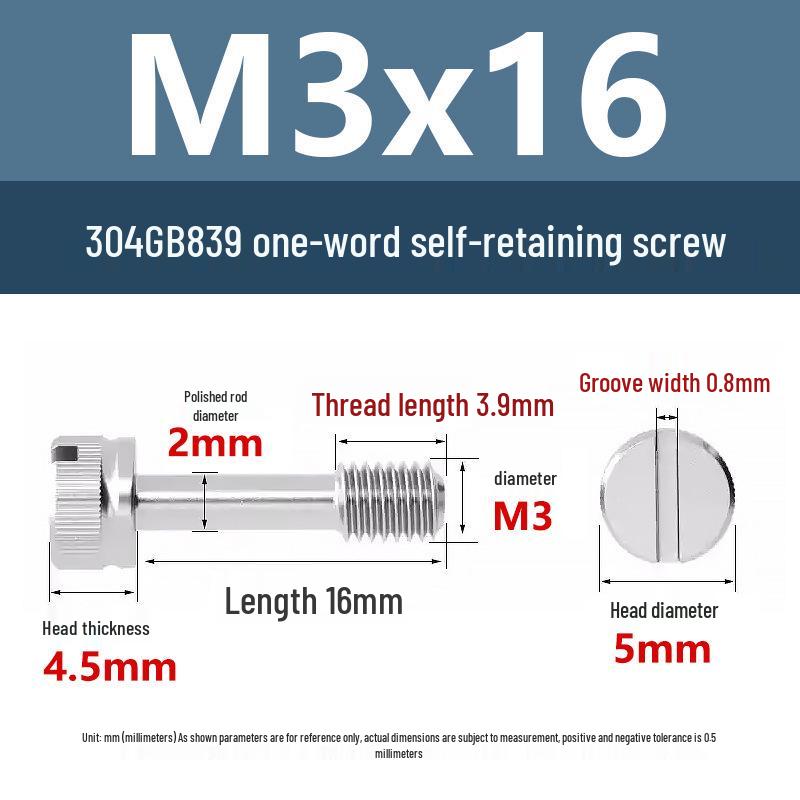 Yigu 304 Anti-Loosening Knurled Head Captive Screw with Anti-Slip Design
