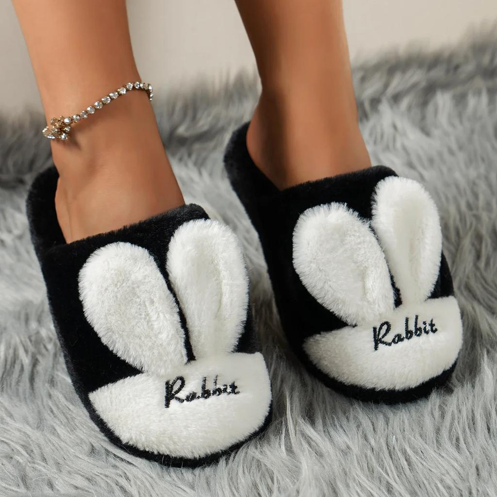 Women's Flat Shoes 2024 Autumn Closed Toe Velvet Warm Women's Home Cotton Shoes Indoor Casual Comfortable Women's Slippers