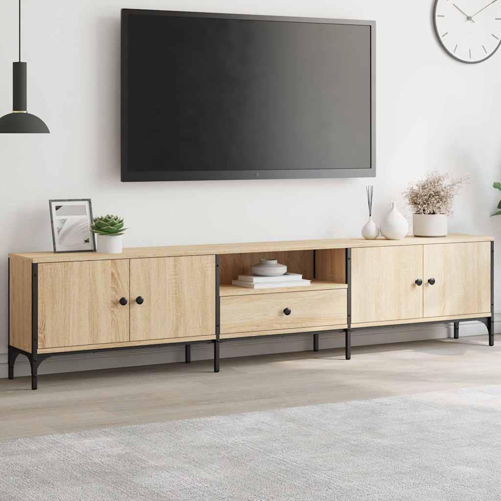 TV Cabinet with Drawer Sonoma Oak Finish 200 x 25 x 44 cm Engineered Wood