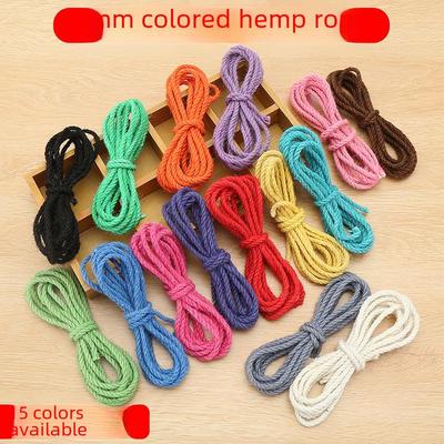 5mm farbiges Hanfseil für DIY-Bastelarbeiten: Perfekt für handgefertigte Dekorationen, Blumentöpfe, Katzenkletterbäume und mehr.