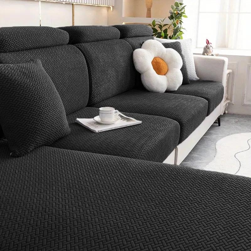 Thick Jacquard Sofa Seat Cushion Cover For Living Room Furniture Protector L-Shape Corner Sofa Cover Removable Seat Slipcovers
