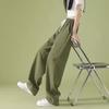 Green Tooling Pants Japanese Pendant Casual Pants Women's Spring and Autumn Tall Loose Wide Leg Pants Wide Leg Pants