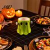 Dekorative Keramiktasse Grüner Geist Keramik Wasser mit Henkel, 3D Halloween Dekoration Tasse, Niedliches Schreibtischornament 490ml Fassungsvermögen, Kreatives Trinkgeschirr für
