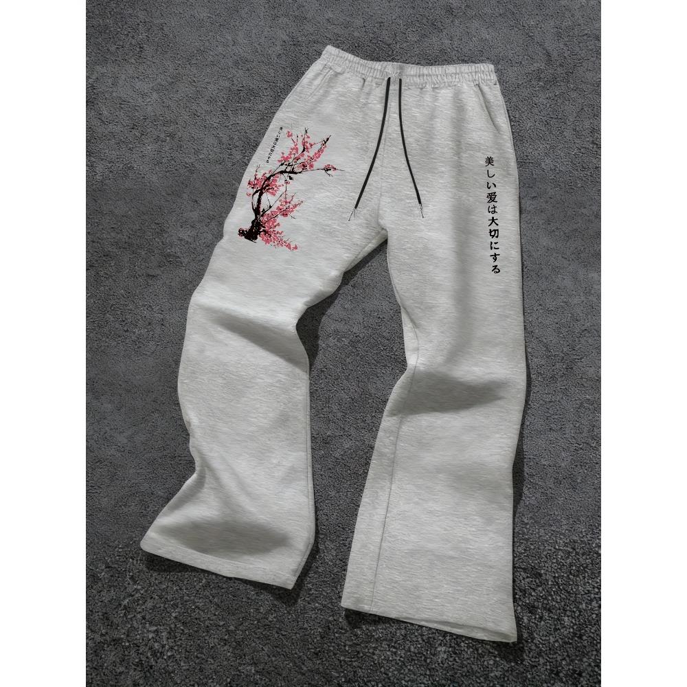 Punk Hip-hopowe Męskie Codzienne Spodnie Szerokie Nogawki, Luźne Jesienno-Zimowe Spodnie z Prostymi Nogawkami, Spodnie Szerokie Nogawki, Spodnie Sportowe Joggingowe