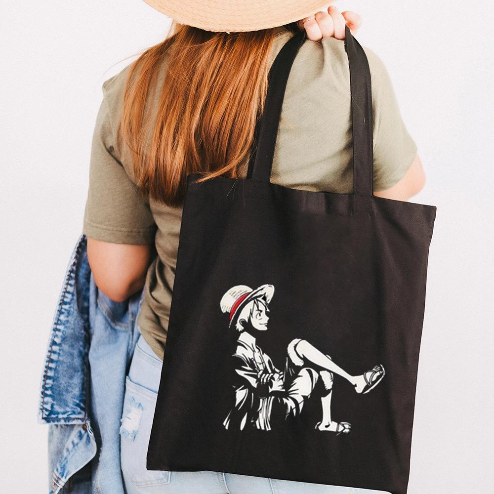 Japan Cartoon Comics One Piece Print Canvas Bag Student Shoulder Bag Tote Bag 0028