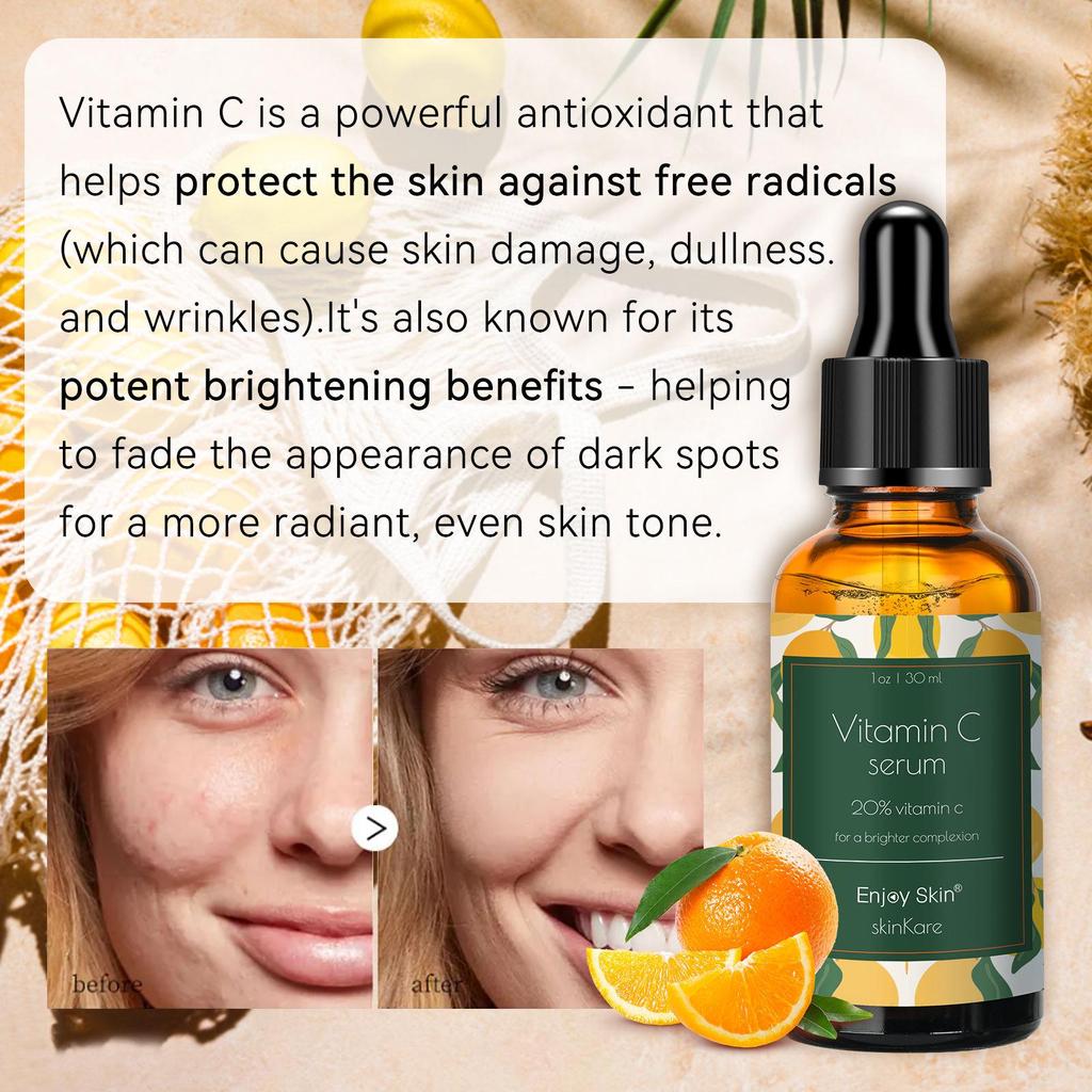 English Vitamin C 20% Serum 30ml - Anti-Wrinkle, Anti-Aging, Hydrating & Nourishing