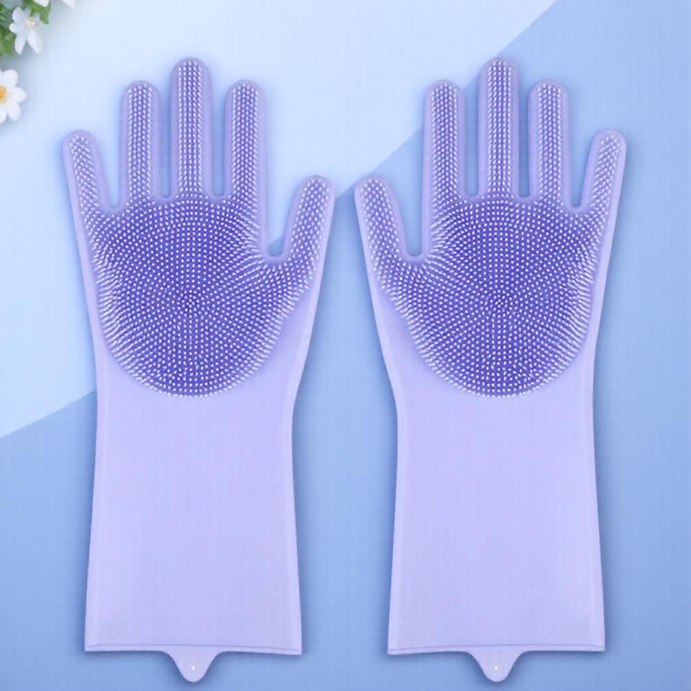 Silicone Dishwashing Gloves for Kitchen Cleaning Non-Slip Durable Household Use for Chores and Versatile TasksGood product