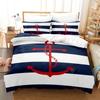 Marine Style Boat Anchor Bedding Sets Quilt Bed Cover Comforter Duvet Cover Pillow Case 2-3 Pieces Sets Bedroom Decoration