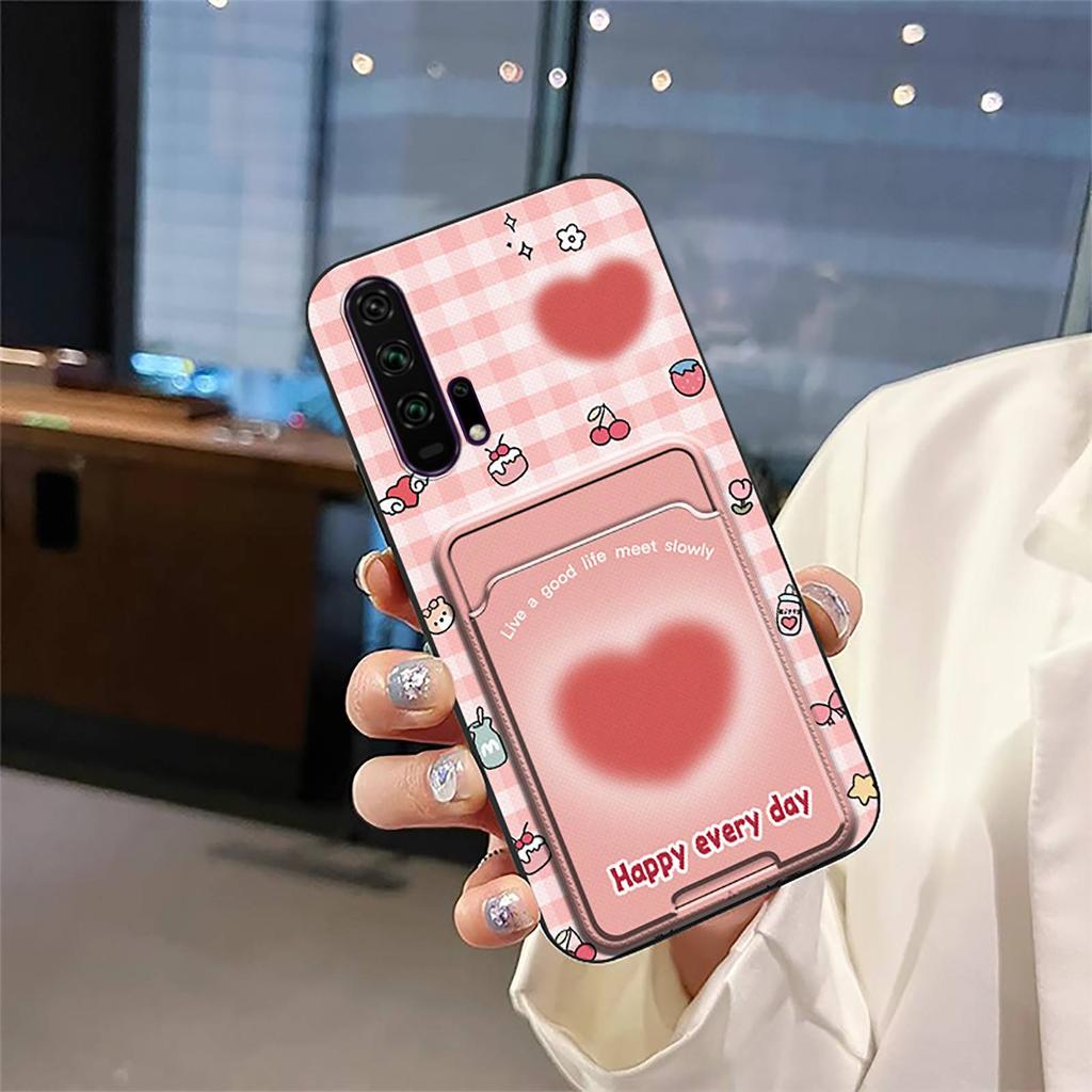 Protective Card Bag Phone Case For Huawei Honor 20 Pro Fashion Design Durable Cover Card Slot Waterproof Cartoon Cute