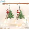 Cross-border new Christmas tree earrings flat acrylic Christmas gifts fashionable European and American Santa earrings