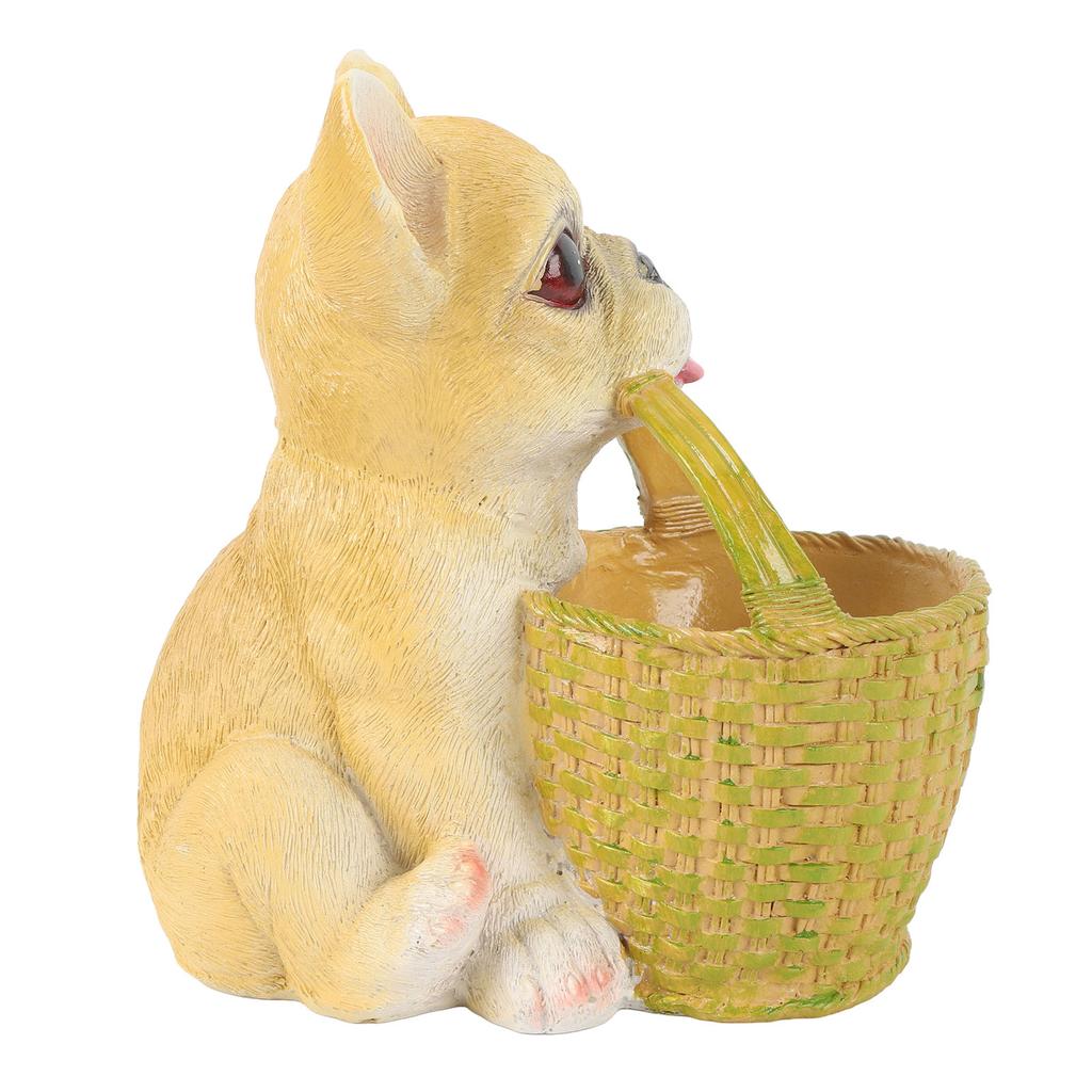 Cute Dog Ornament Entry Key Storage Basket Puppy Statue for Living Room Entrance   Decoration