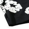 Men Casual Shorts Summer Flower Print Drawstring Elastic Waist Loose Pockets Street Style Pleated Vacation Beach Sport Homewear Short Pants