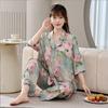 Factory Goods 1011 Spring New Ice Silk Pajamas Women's Douyin Fashion Cartoon Internet Celebrity Fashion Loungewear Suit