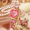 Adjustable Bracelet Rhinestone Bracelet Watch Colorful Crystal Chain Wristwatch  Girl