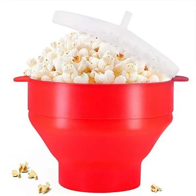 Silicone Microwave Popcorn Popper Bpa Free Collapsible Popcorn Bowl Microwavable Pop Corn Maker With Lid Dishwasher Safe