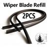 2*Car Bus Rubber Universal Frameless Windshield Wiper Blade Refill 26" Black 6mm