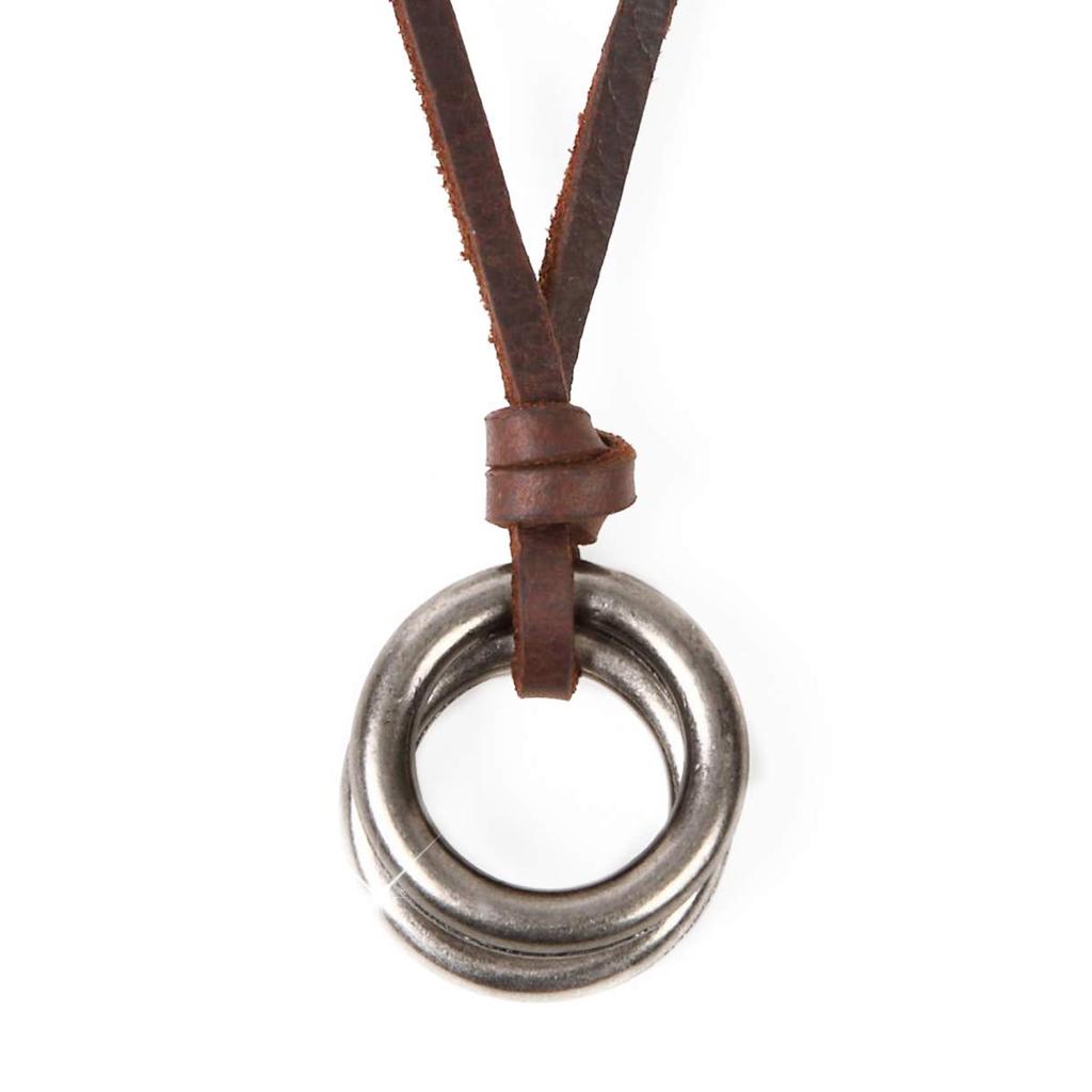 Richapex Double Ring Necklace with Eagle Long Leather Perfect Day Authentic Leather Ring and Unisex Long Eyeglass Holder Men's Design, Cord, Father's