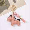 Cute Pony Keychain Creative Cartoon Leather Animal Pendant Keyring  Trendy Bag Charm Handbag Hanging Decoration Gifts