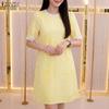 ZANZEA Women Casual Round Neck Short Sleeve Print Dress