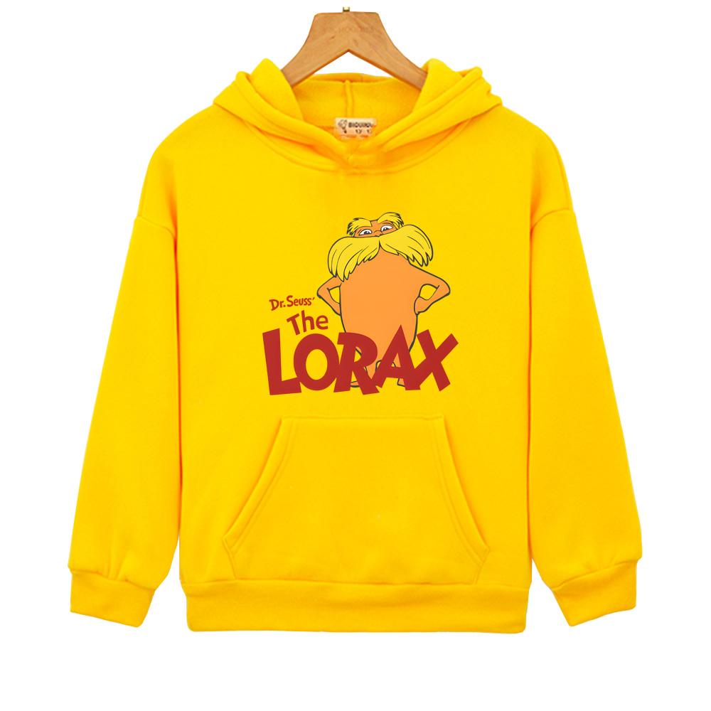 The Lorax kawaii Print Hoodies Cartoon Graphic Round Neck Sweatshirts Boys and Girls Clothing Autumn Fleece Soft Hoody Anime jacket