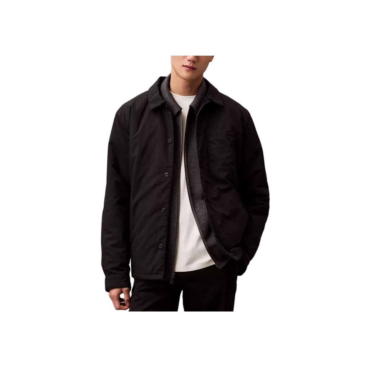 

Calvin Klein Solid Color Windproof Waterproof Pointed Collar Long Sleeve Jacket Men Jacket Black 40EM196-001 L
