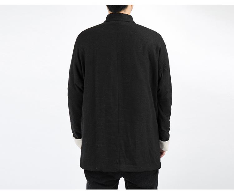 Men's Chinese Style Tang Suit: Cotton & Linen Retro Hanfu Jacket with Frog Buttons