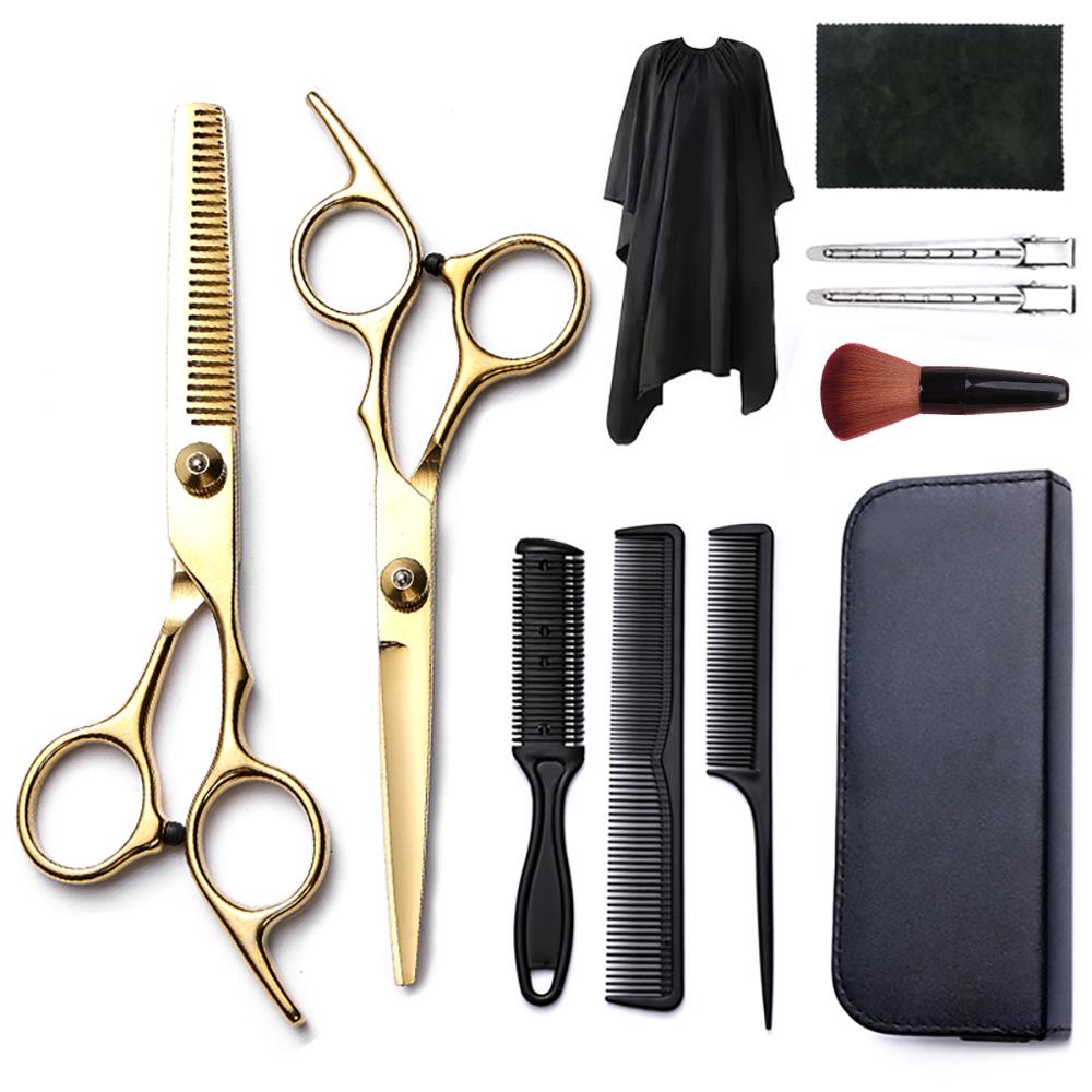 Hairdressing Scissors Set: Colored Straight-Tooth & Thinning Bangs Scissors for Professional Stylists