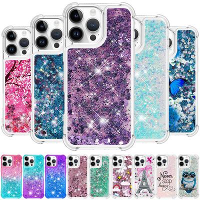 I Phone 16 Pro Max Case On For Funda iPhone 16 Pro MAX Cover Glitter Dynamic Liquid Case For Apple16 Plus 16ProMax Cases Etui