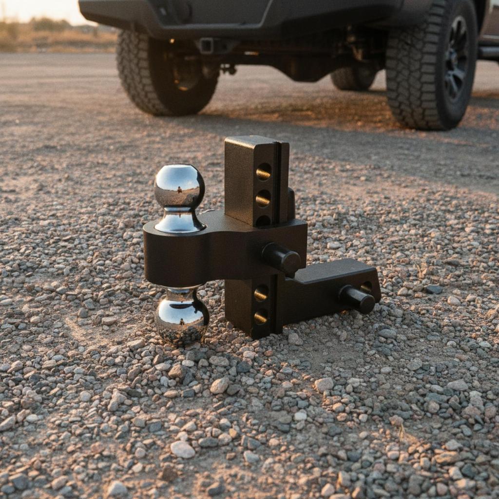Adjustable Trailer Arm Hitch Assembly | Solid Aluminum Alloy Construction, Rigid Twin Knob