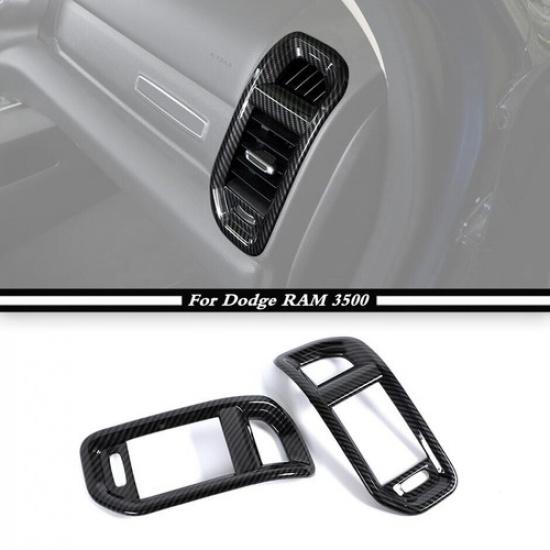 For - Dodge RAM 3500 Carbon Side Air Conditioner Outlet Vent Trim Covers