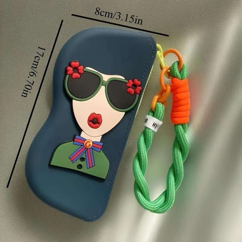 1PC  Colorful Shoulder Strap -  Colors Available, Portable Glasses Storage Bag Silicone Box, 3.15 * 6.70 Inch Waterproof Hanging Glasses Bag