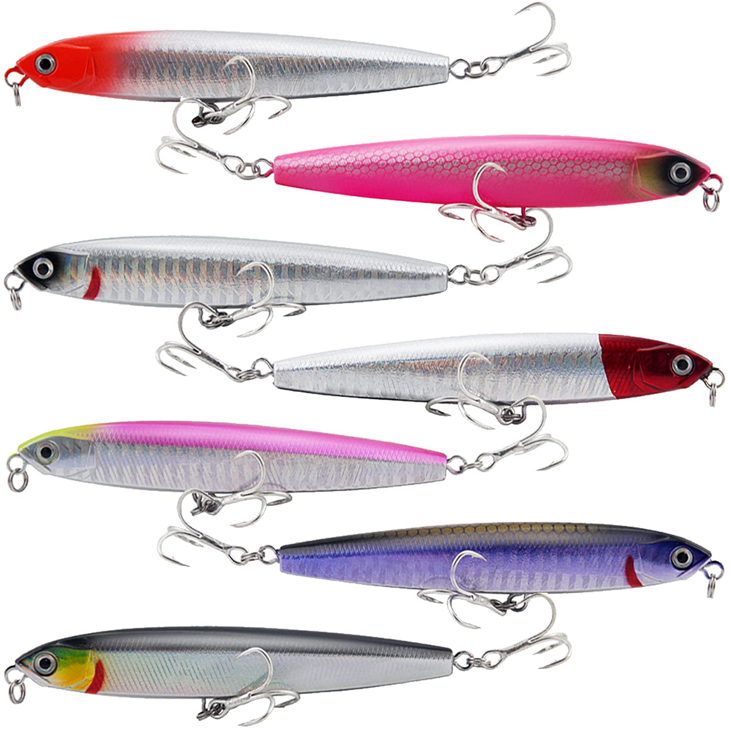 

ANCL Heavy Sinking Pencil Rattle 100mm 24g 7 Color Set for Spanish Mackerel and Flounder