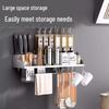No-Drill Wall-Mounted Kitchen Shelf with Knife Holder and Chopstick Caddy