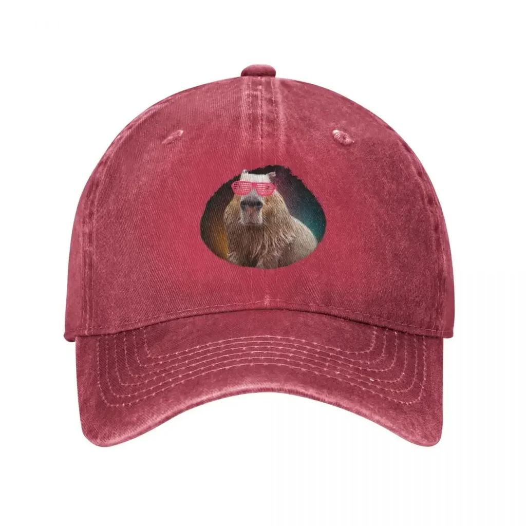 Vintage Capybara Gift Baseball Cap Unisex Distressed Denim Snapback Hat Funny Animals Outdoor Activities Hats Cap