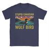 Stupid Canadian Wolf Bird Loon Lover Heated Rivalry T Shirt Summer Trending TShirts Unisex Cotton Oversized ShortSleeve Tops