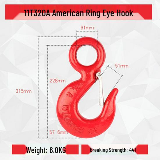 Universal Swivel Clevis Hook for Hoist Crane Rigging and Lifting