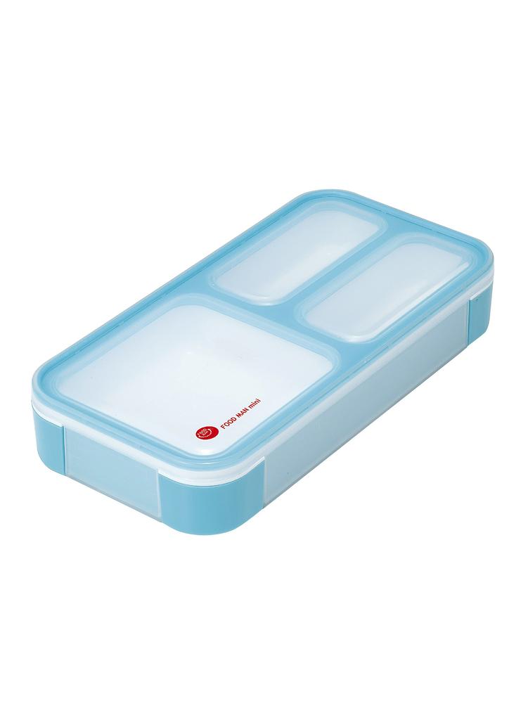 Foodman Bento Box, Slim, Can Be Carried Upright, 400ml, Sky Blue, Leak-Resistant, Double Sealing, Secured with 4-Point Lock, CB Japan DSK