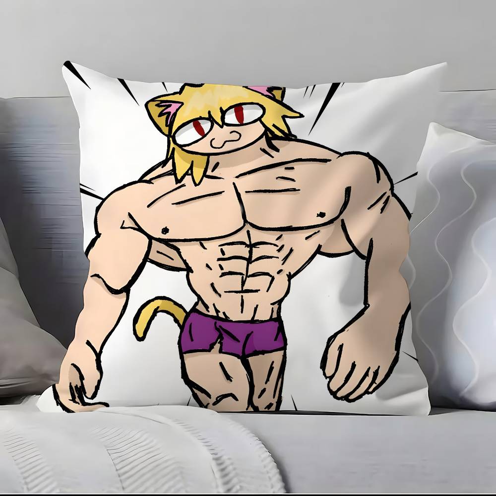 Neco Arc F-F-Lustig M-Meme K-Kawaii Kissenbezug Kissenbezug Weich Hautfreundlich & Bequem Mit einem Verdeckten Reißverschluss