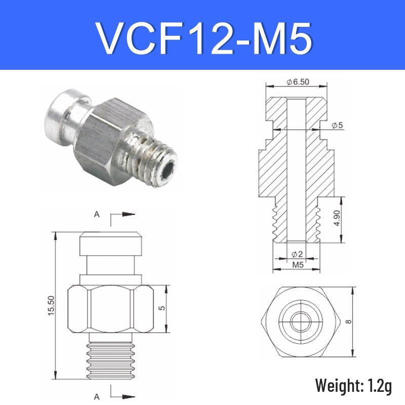 Vacuum Suction Cup Connector VM-G1 Threaded Barb Pneumatic Nozzle Adapter