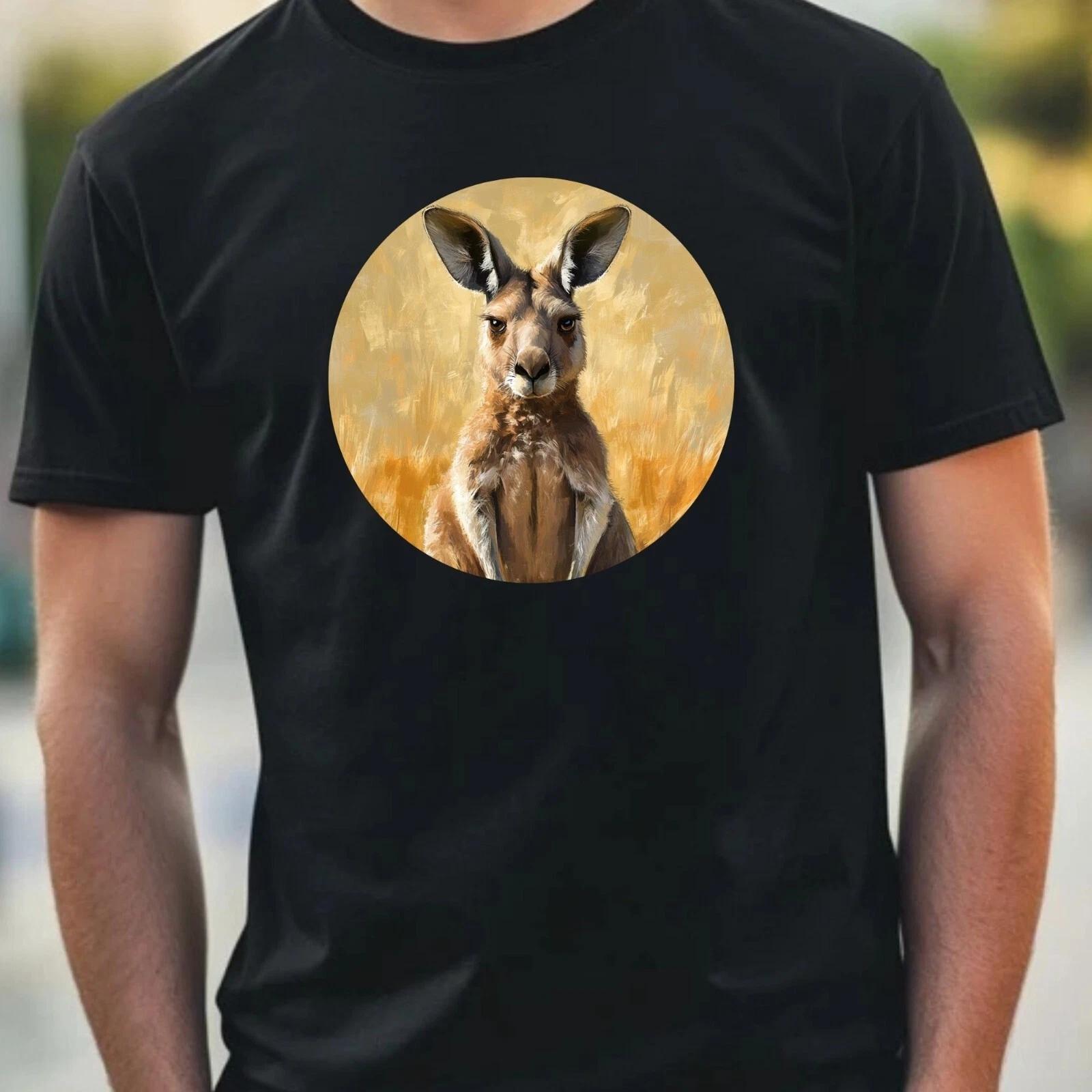 T-Shirt Herren Känguru Portrait Motiv Baumwolle Größe XS bis 5XL XS