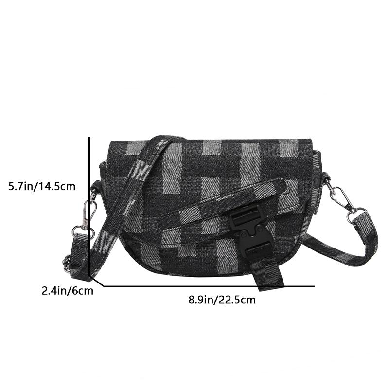 Spring/Summer New American Retro Saddle Bag Crossbody Bag Chest Bag Unisex Denim Fabric Sports