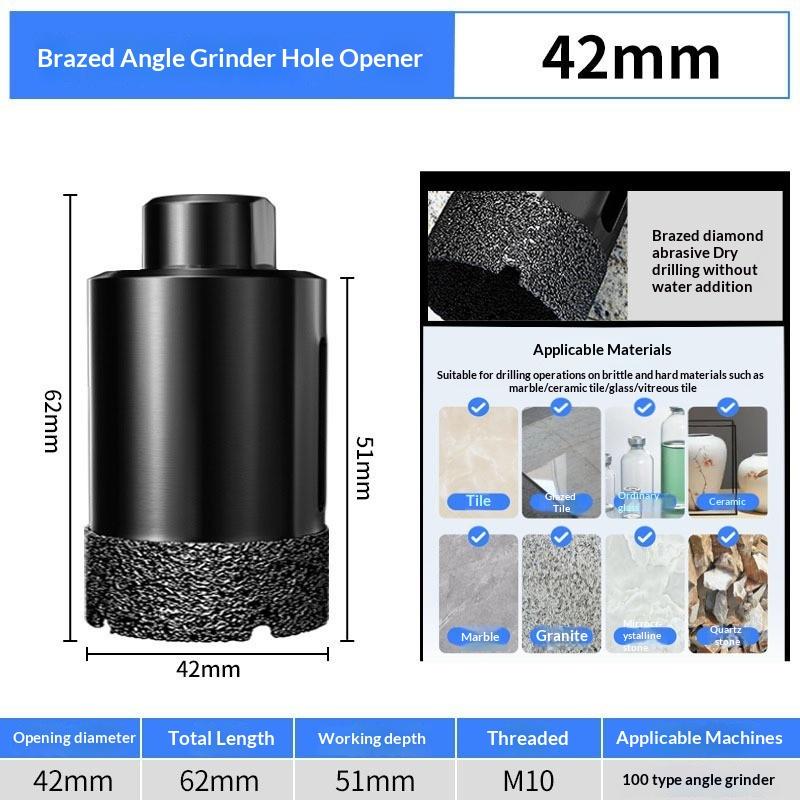 1Pc M10 35Mm Diamond Brazed Dry Core Drill Bit – Hole Saw Cutter For Porcelain Tile, Marble, Glass & Granite
