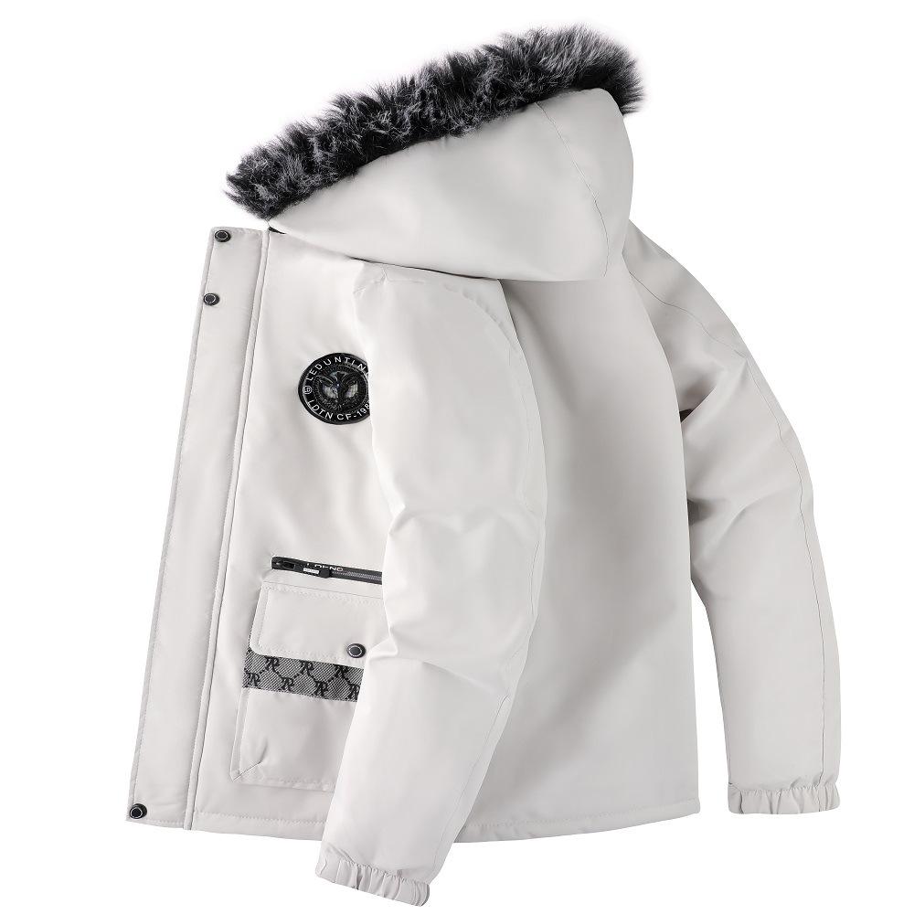 Men's Fur Collar Plus Velvet Thick Coat Jacket Casual Fashion Jacket