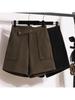Women's Woolen Bootcut Shorts – Autumn/Winter 2025 Collection, European Style, Wide Leg, Plus Size, Hot Selling